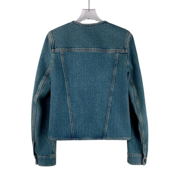 Louis Vuitton XS Logo Embroidered Cotton Denim Jacket Single-Breasted Long-Sleev - Picture 8 of 8